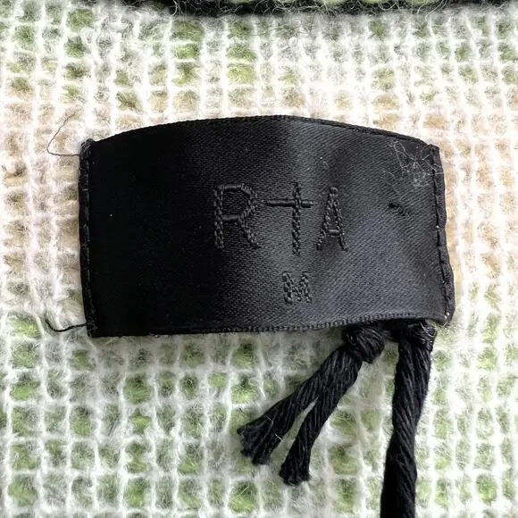 RTA stripped sweater wool alpaca black red green size M S1 - Picture 6 of 7